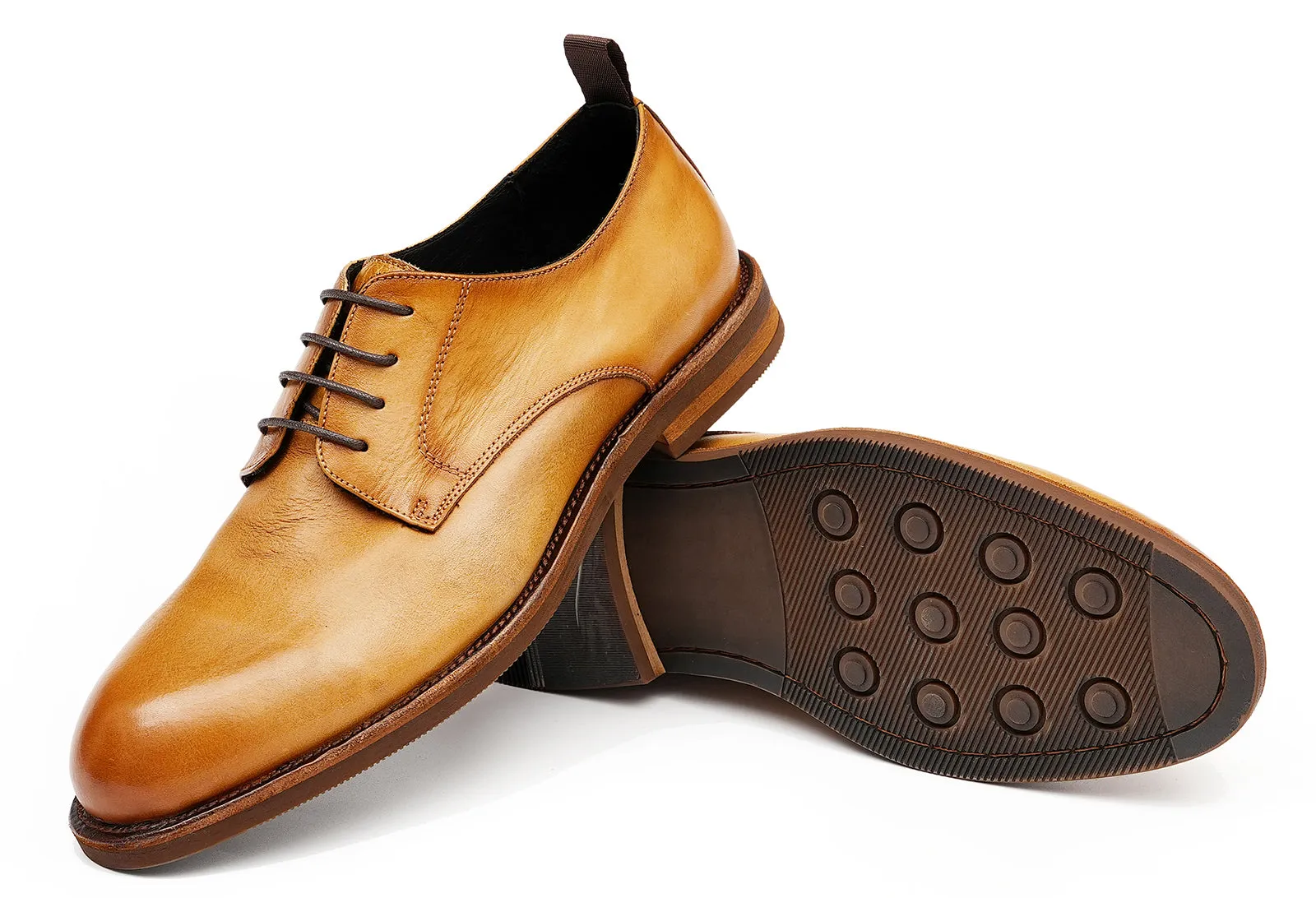 Men's Plain Toe Derby Dress Formal Shoes