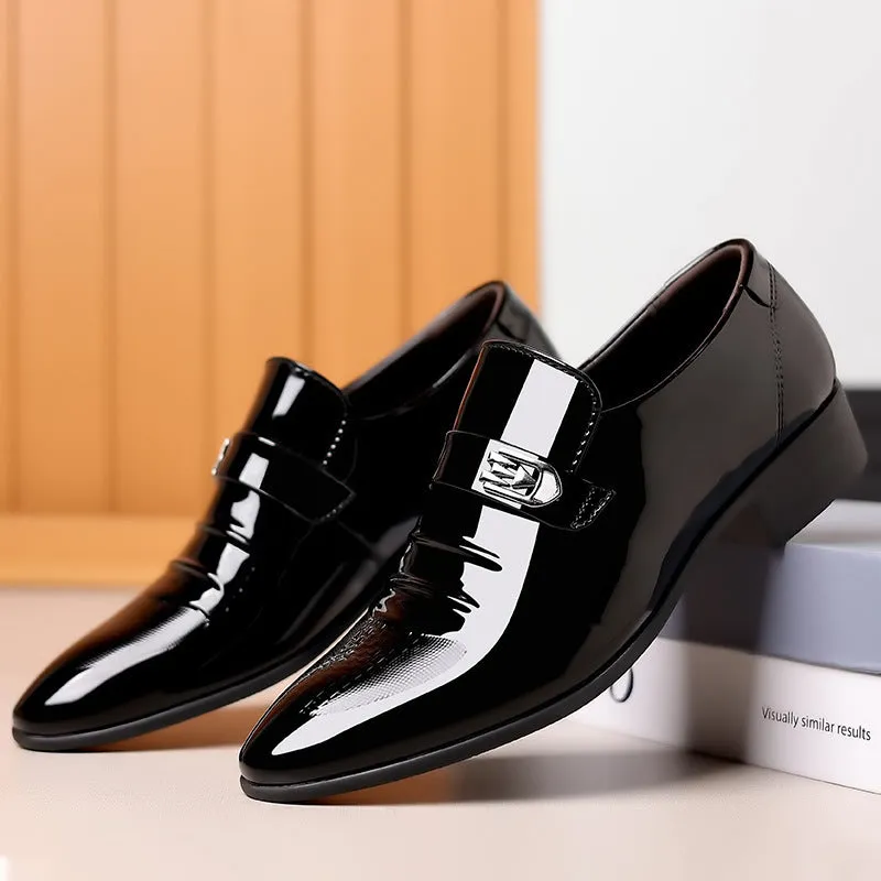 Men's plus size business suit breathable men's British Korean version pointed groom's wedding shoes