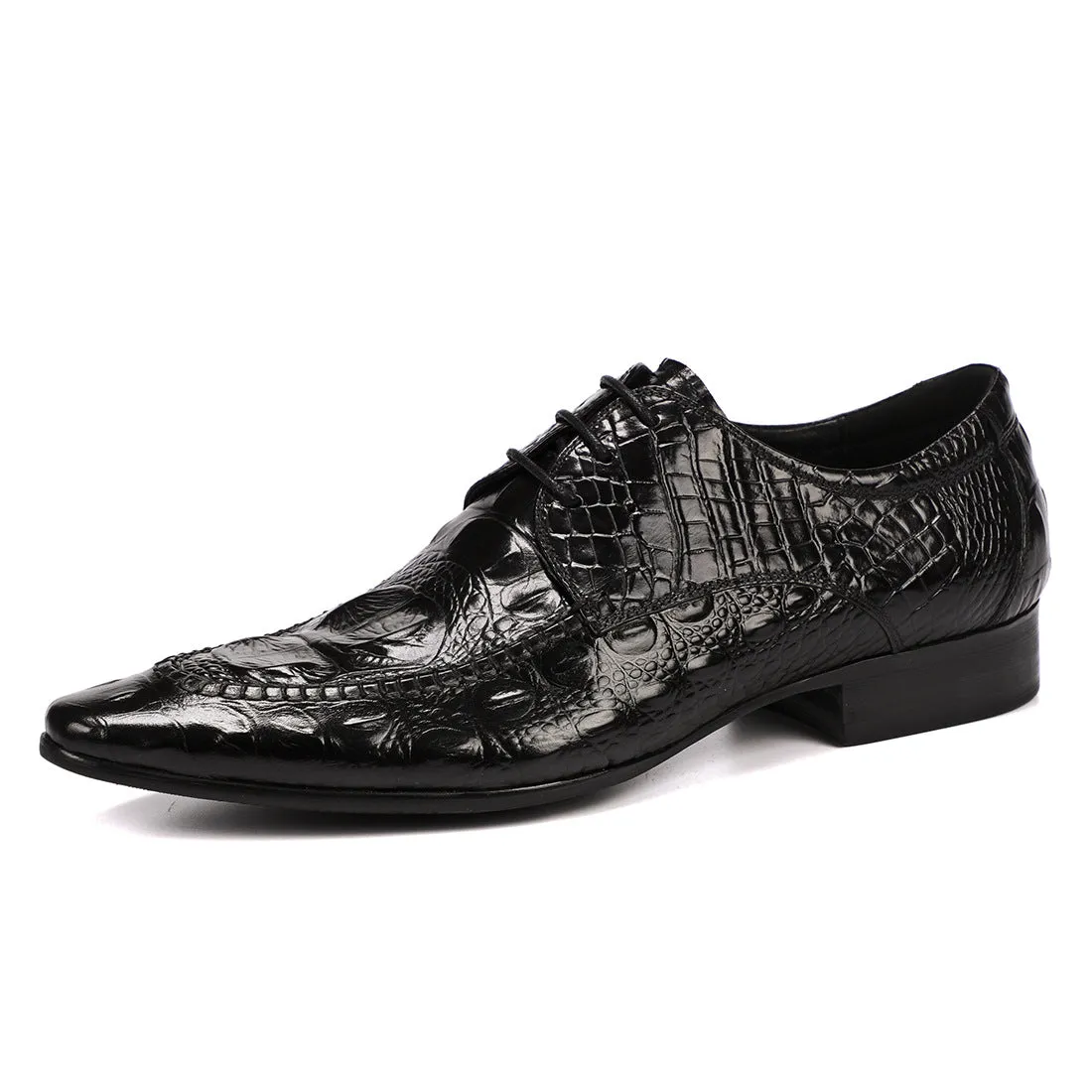 Men's Shoes British Business Dress Leather Shoes Genuine Leather Crocodile Pattern Pointed Casual Shoes89131