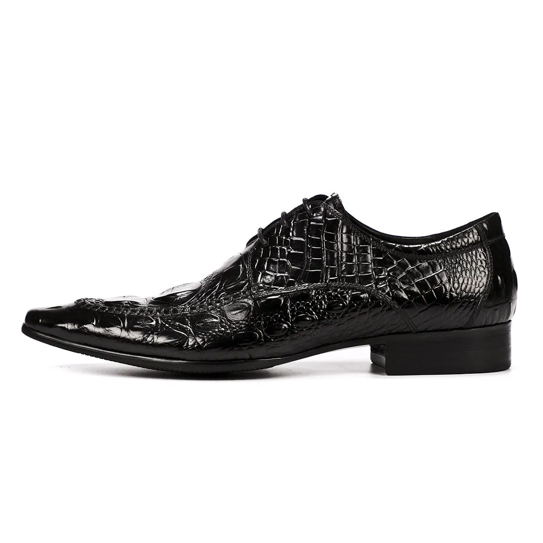 Men's Shoes British Business Dress Leather Shoes Genuine Leather Crocodile Pattern Pointed Casual Shoes89131