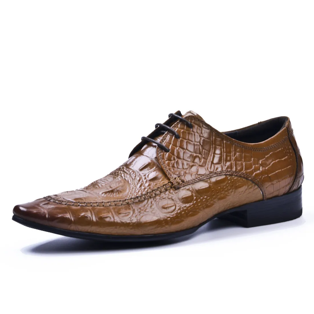 Men's Shoes British Business Dress Leather Shoes Genuine Leather Crocodile Pattern Pointed Casual Shoes89131