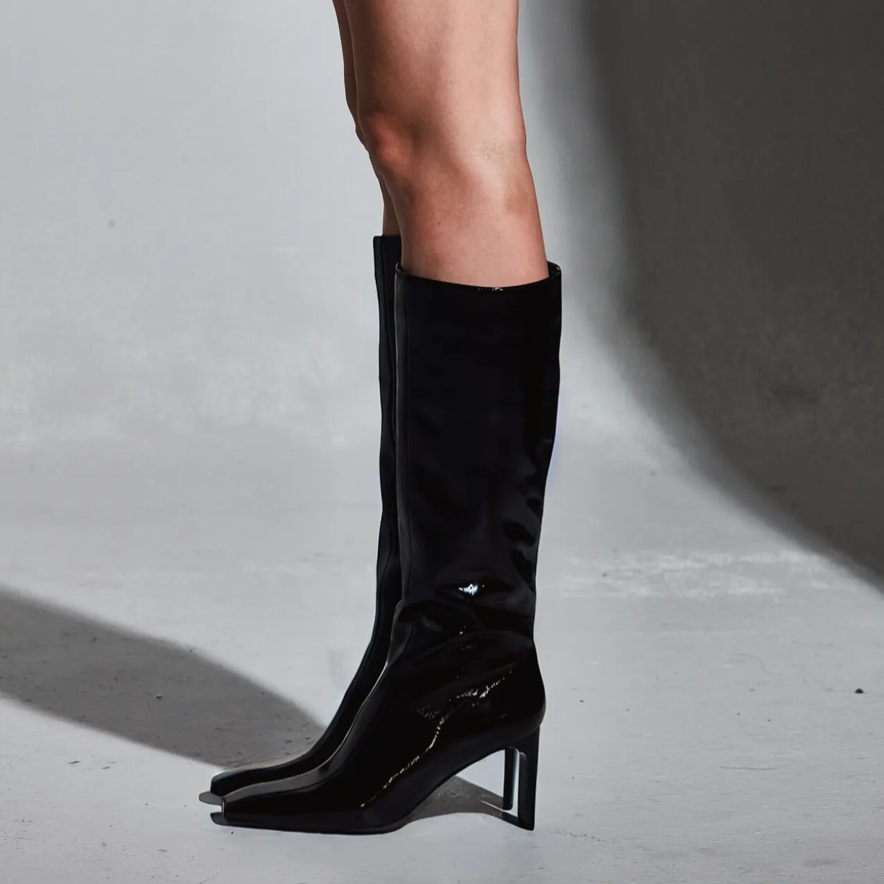 Mishel Patent Leather Knee High Boots