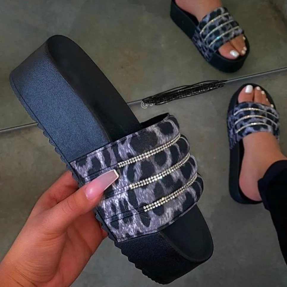 New European And American Fashion Rhinestone Sponge Cake Platform Sandals