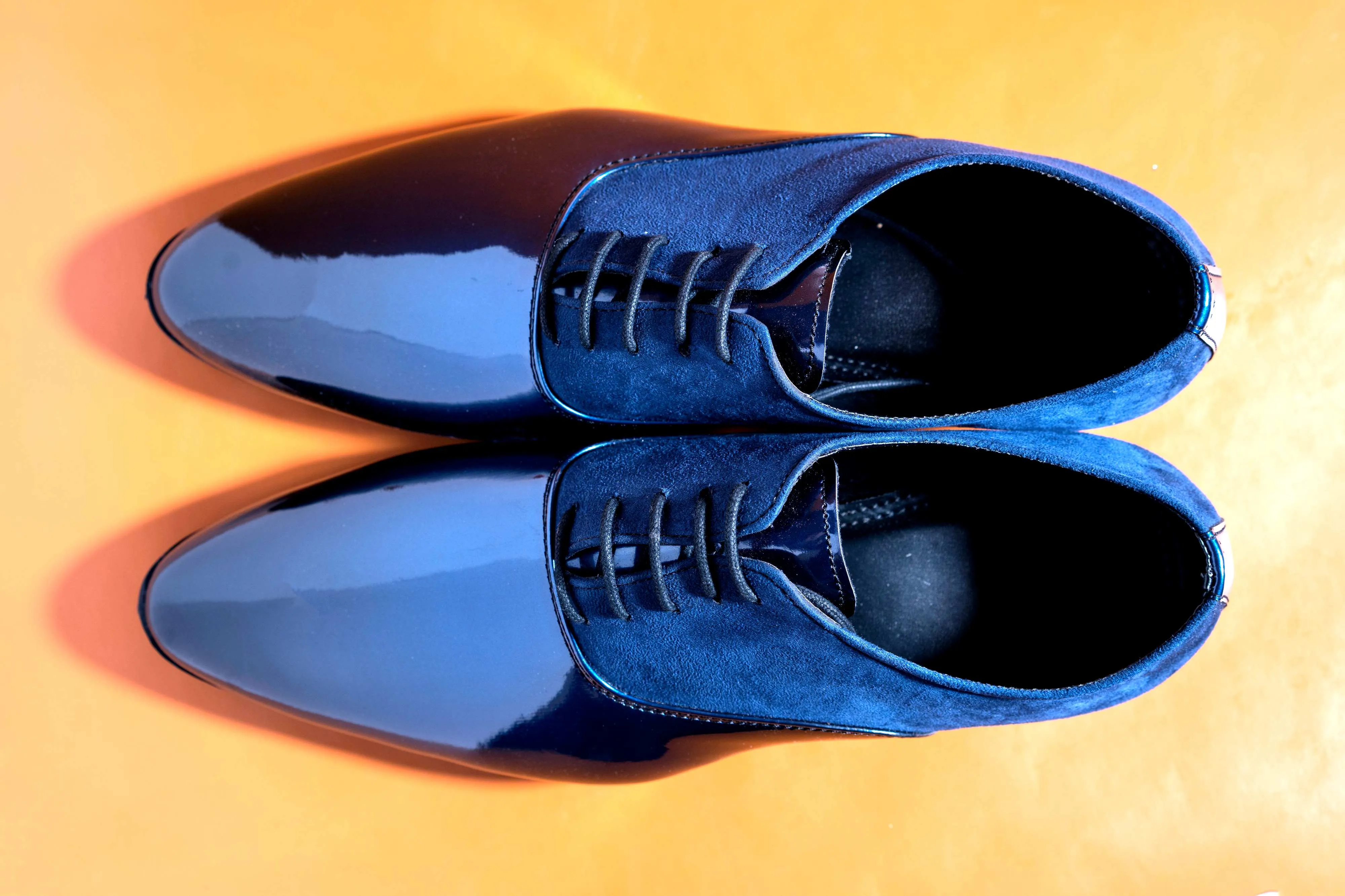 New Fashion Elegant And Classy Shiny Blue Formal Suede Shoes For Men-JonasParamount