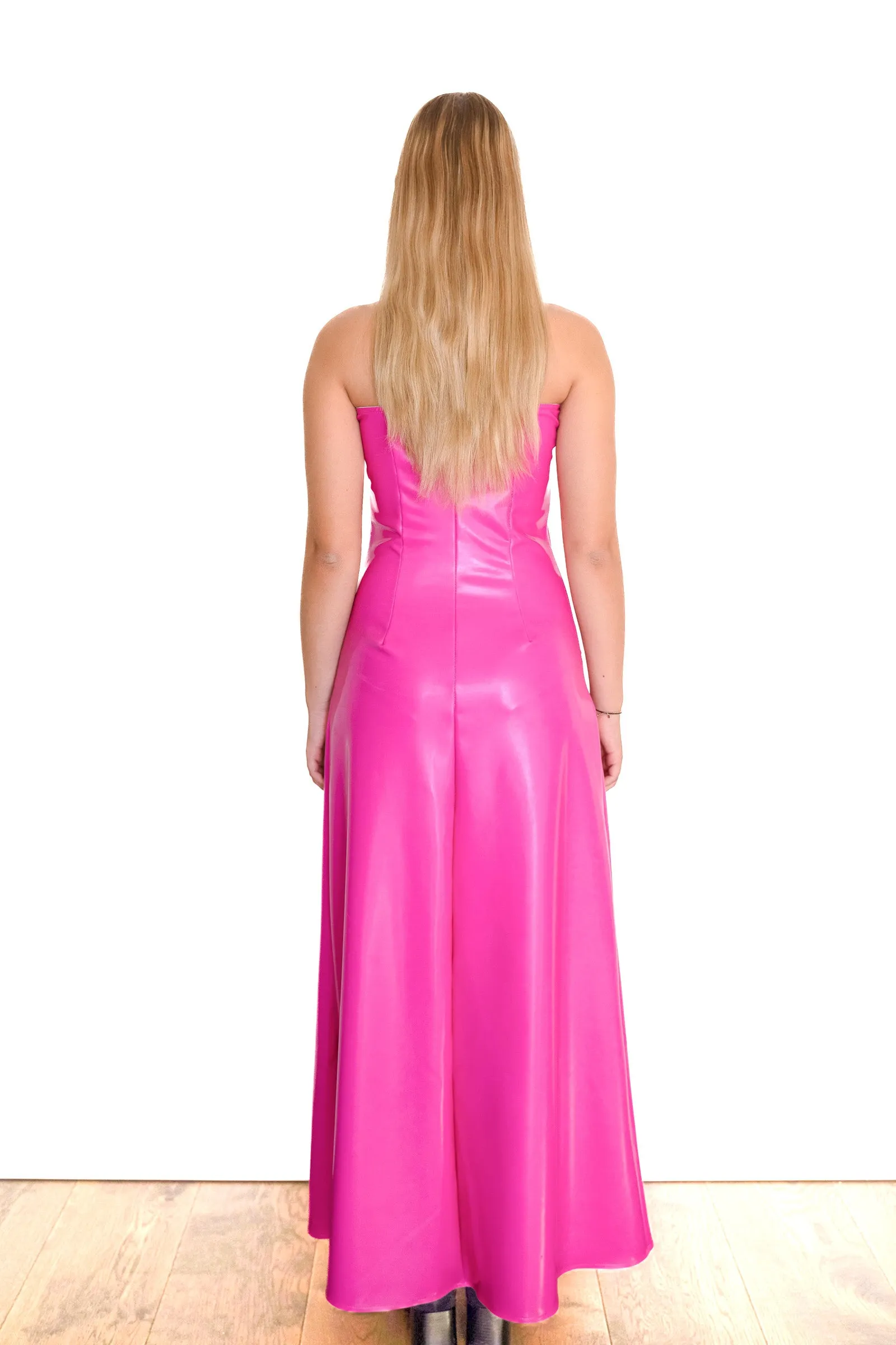 Nominal 'Barb' Pink Latex Maxi Dress