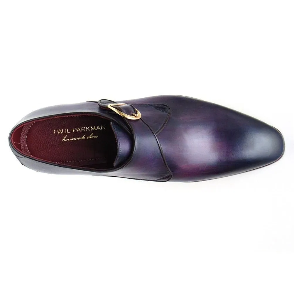 Paul Parkman Purple Single Monkstrap Hand Painted Men Shoes NIB!