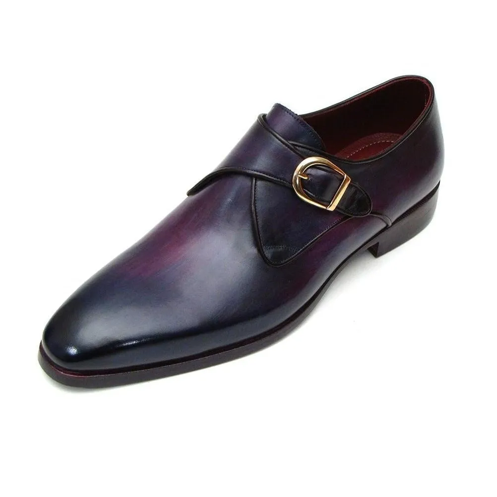 Paul Parkman Purple Single Monkstrap Hand Painted Men Shoes NIB!