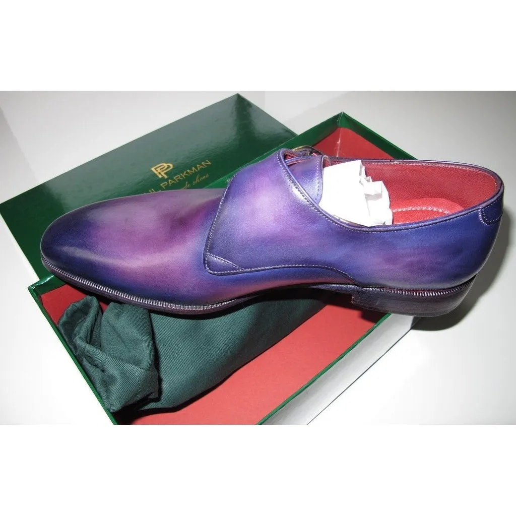 Paul Parkman Purple Single Monkstrap Hand Painted Men Shoes NIB!