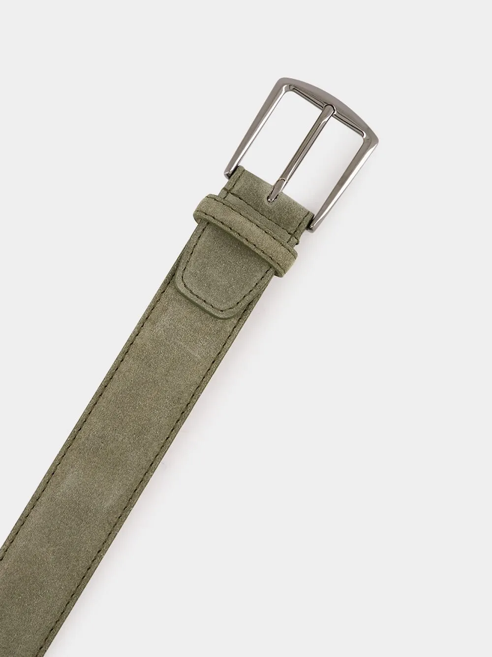 Pistachio Suede Leather Belt