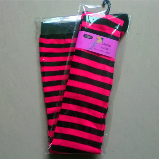 Pure Cotton Over-The-Knee Long Socks, Colorful Striped Base Socks, Pure Campus Style, High-Top Long Socks
