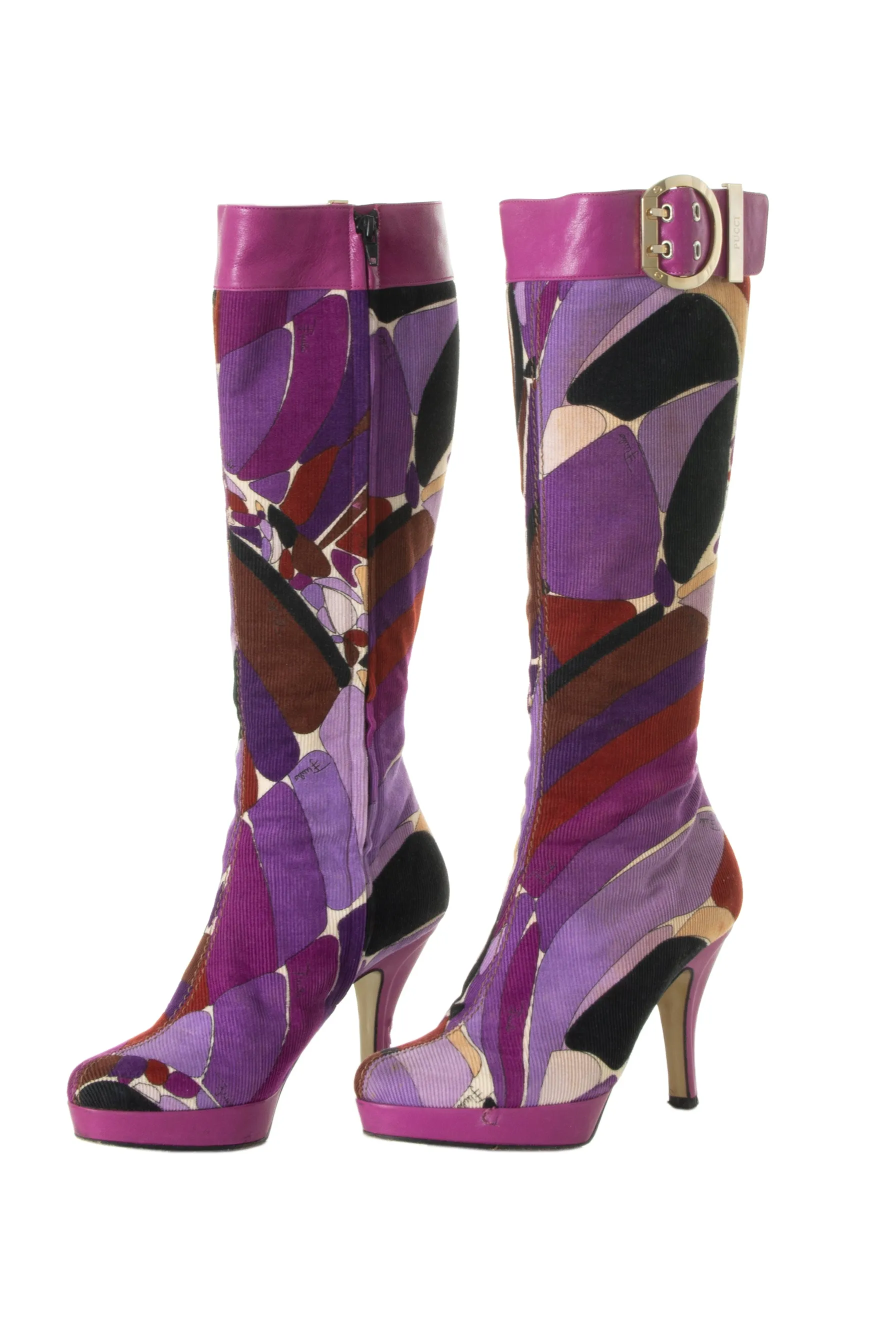 Purple Print Boots 36