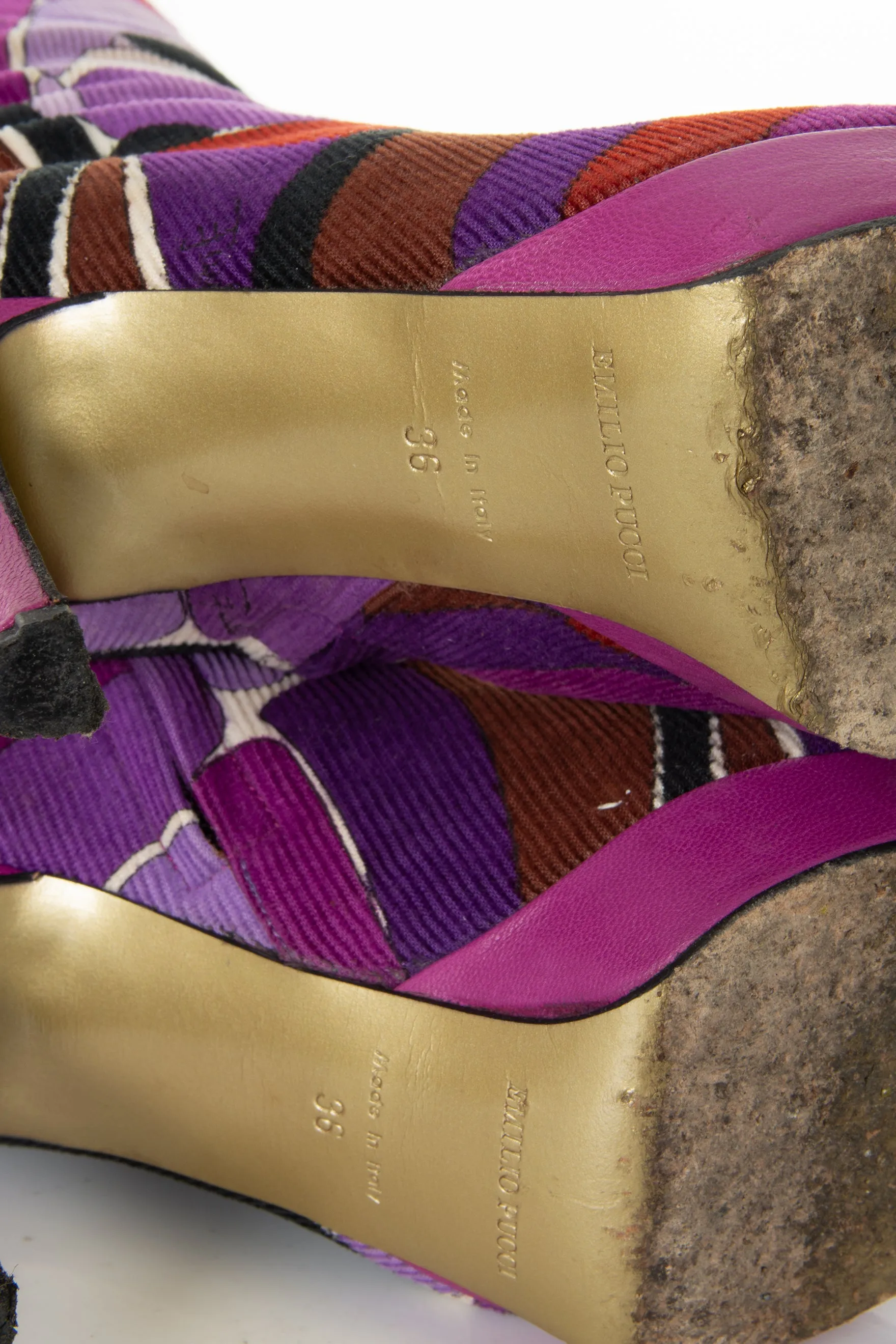 Purple Print Boots 36