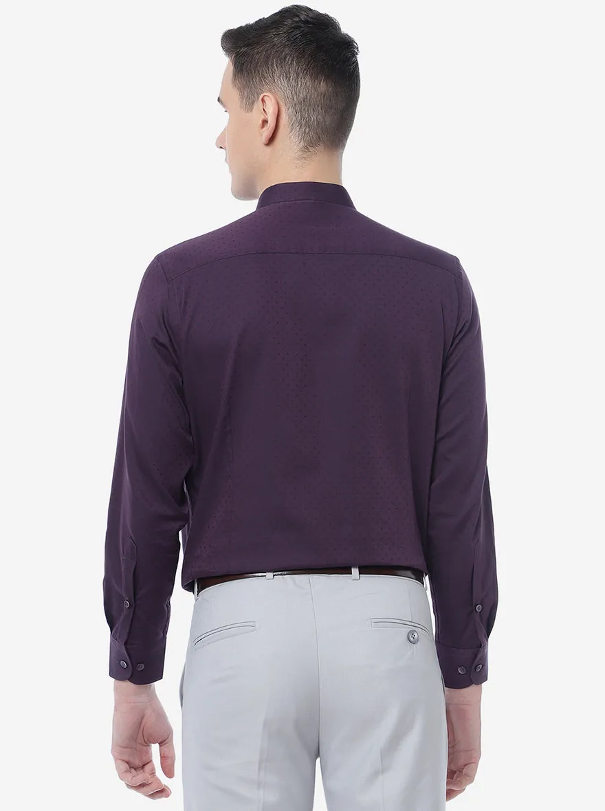 Purple Solid Slim Fit Formal Shirt | Metal