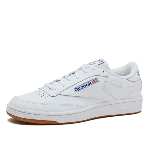 Reebok Men's Club C 85 Tennis Sneaker, White/Royal-Gum, 8
