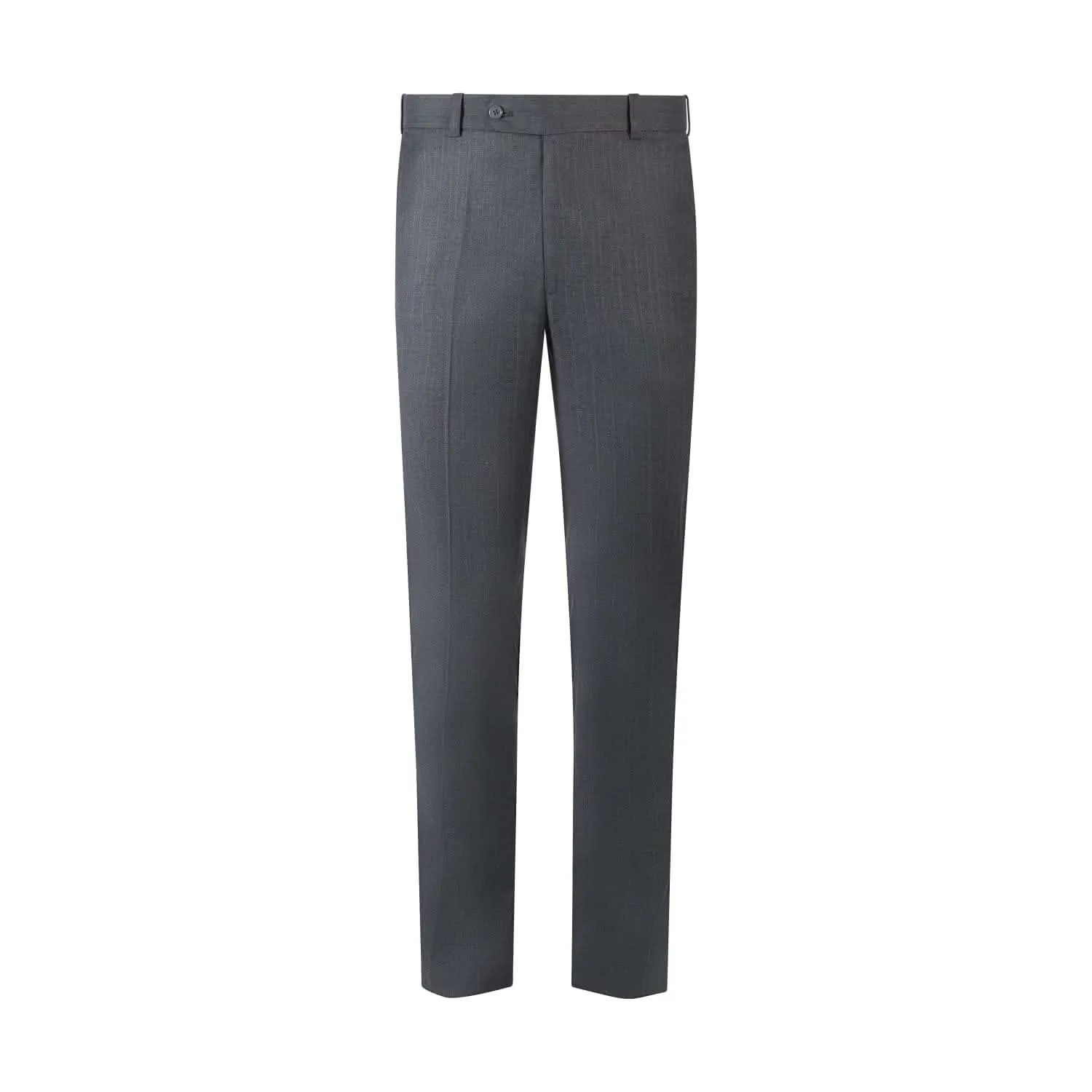 Refined Stripes Men's Grey Formal Trousers with Button Closure