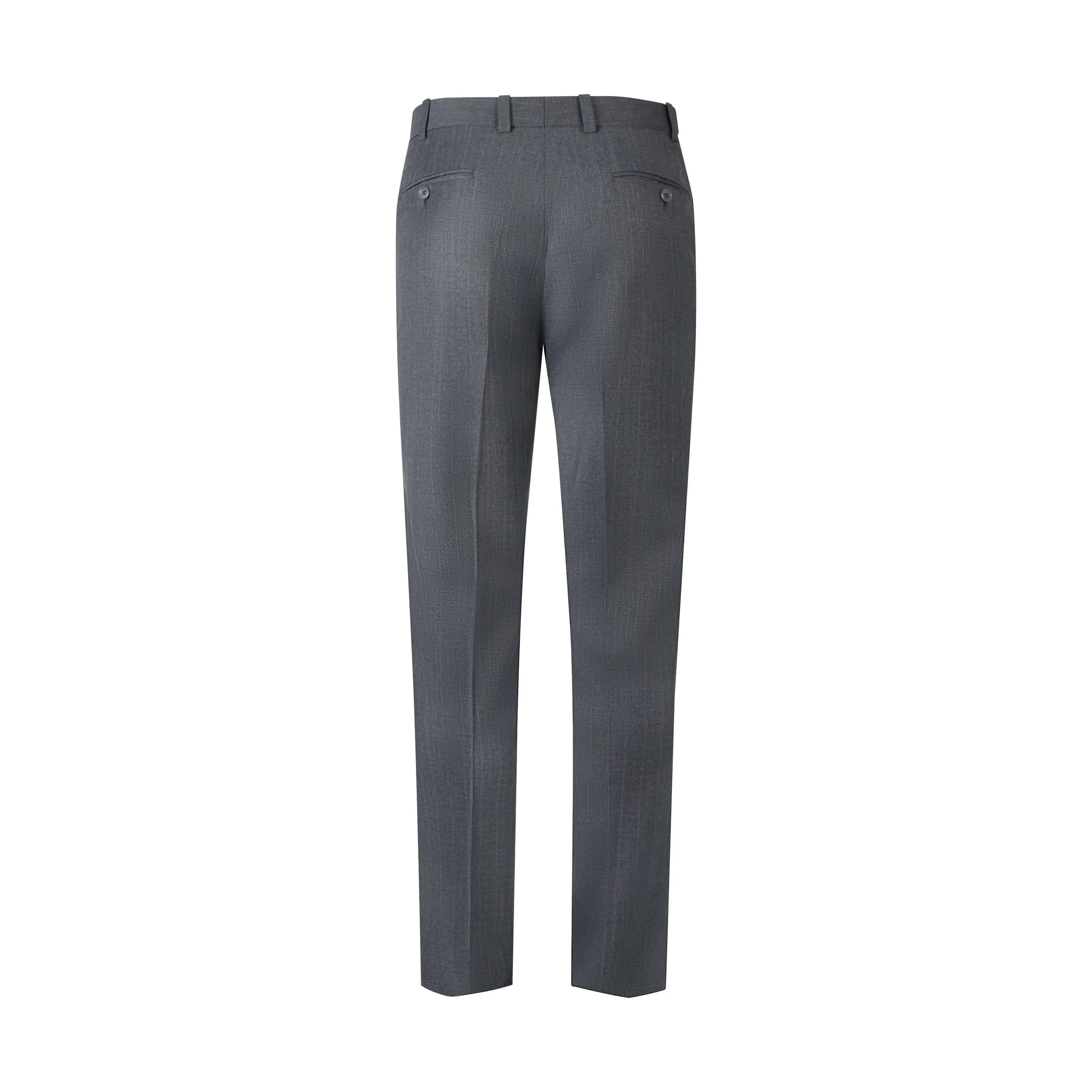 Refined Stripes Men's Grey Formal Trousers with Button Closure