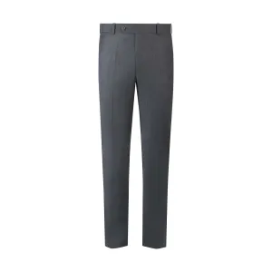 Refined Stripes Men's Grey Formal Trousers with Button Closure