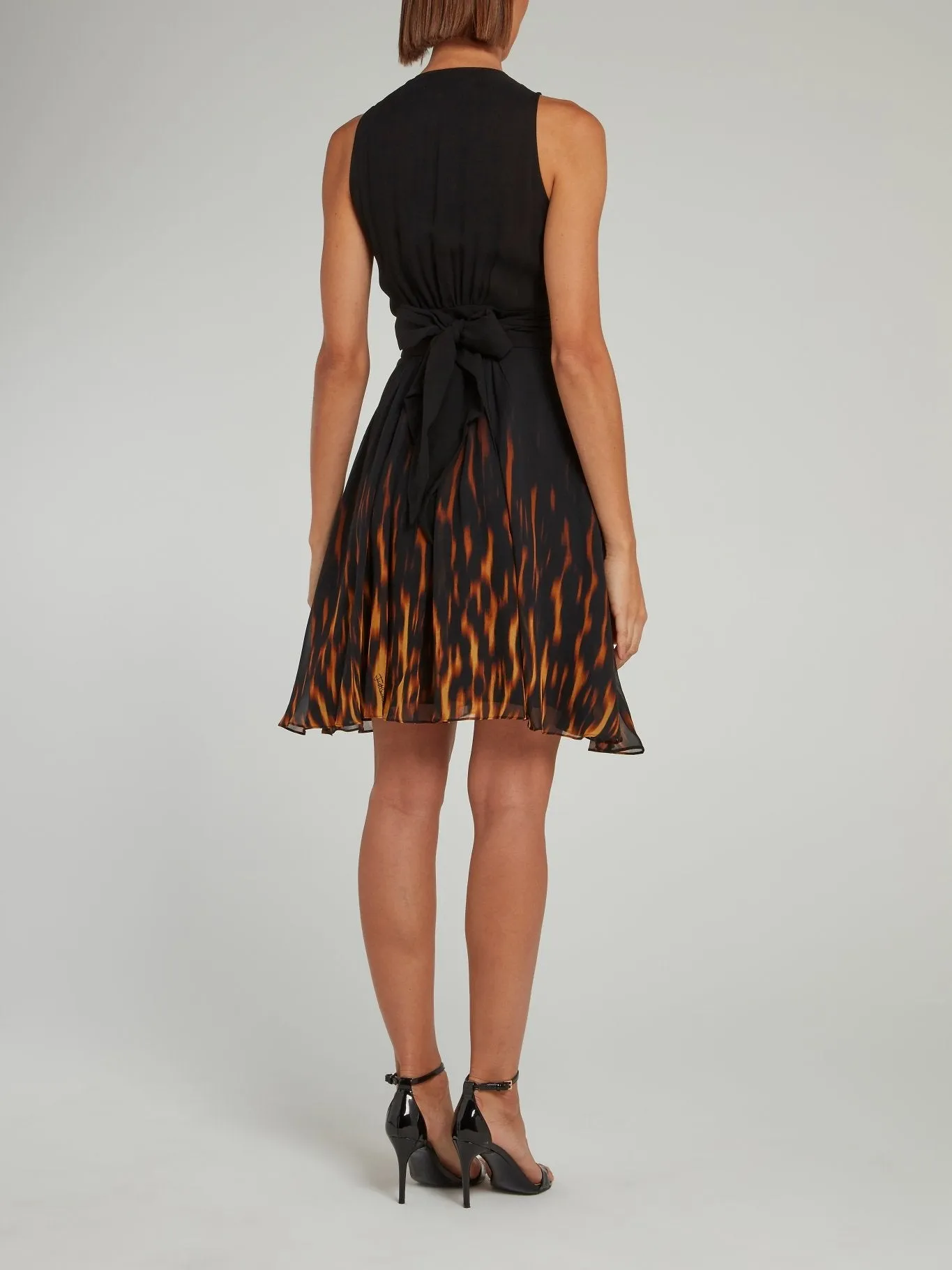 Ribbon Back Peplum Mini Dress