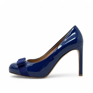 Salvatore Ferragamo Blue Pimpa Vara Pumps 7.5