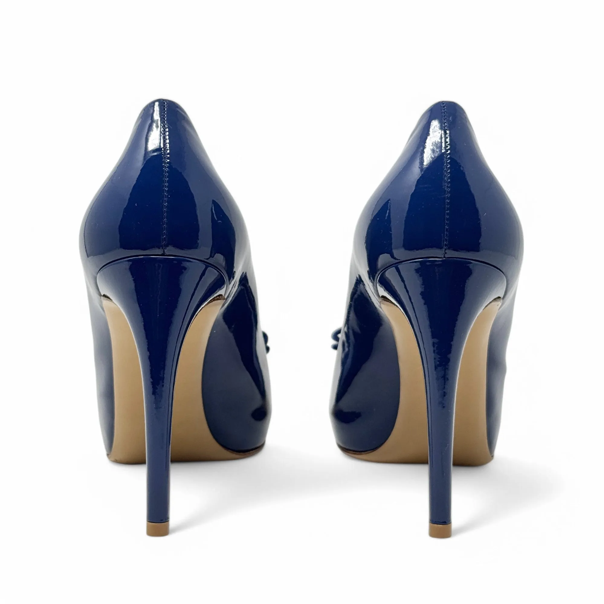 Salvatore Ferragamo Blue Pimpa Vara Pumps 7.5