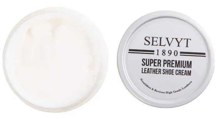 Selvyt 1890 Super Premium Leather Shoe Cream, Jar Brush and Cloth