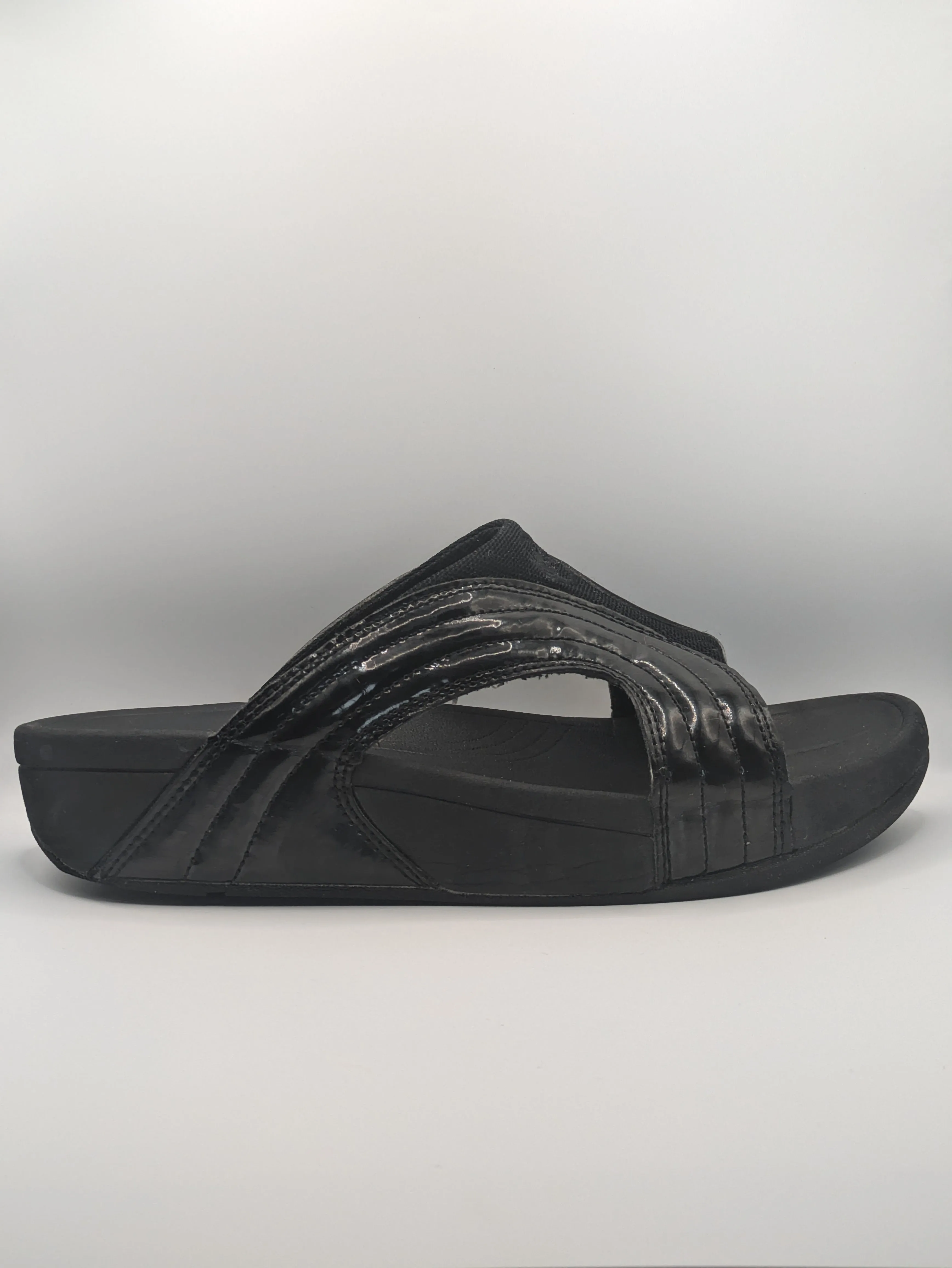 Shapes Freeway Patent FitFlop Slides Size: UK 4 / EU 37 / US 6