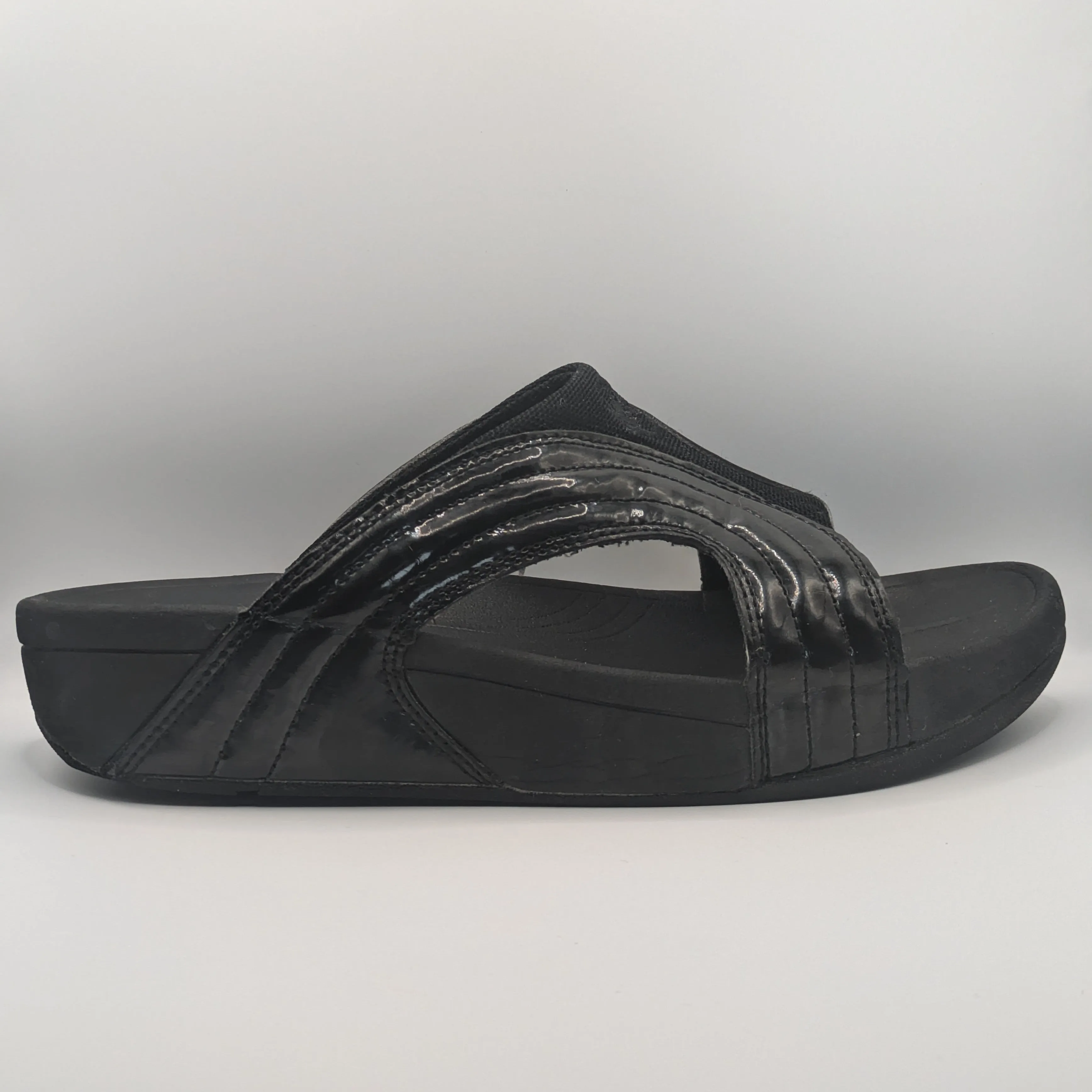 Shapes Freeway Patent FitFlop Slides Size: UK 4 / EU 37 / US 6