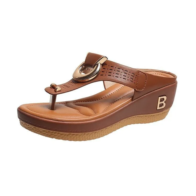 Shoes Flip Trustworthy service Flat Orthopedic Ladies Low-Wedge Sandals Anti-Slip Casual Flops Women Service-focused