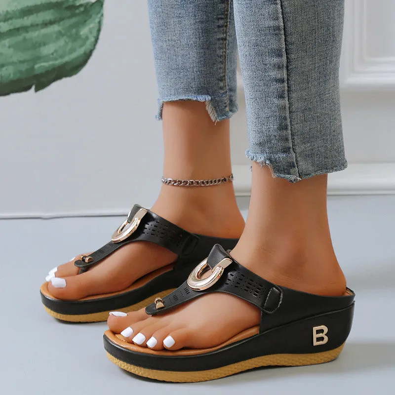 Shoes Flip Trustworthy service Flat Orthopedic Ladies Low-Wedge Sandals Anti-Slip Casual Flops Women Service-focused