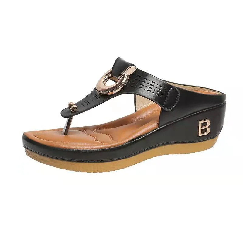 Shoes Flip Trustworthy service Flat Orthopedic Ladies Low-Wedge Sandals Anti-Slip Casual Flops Women Service-focused