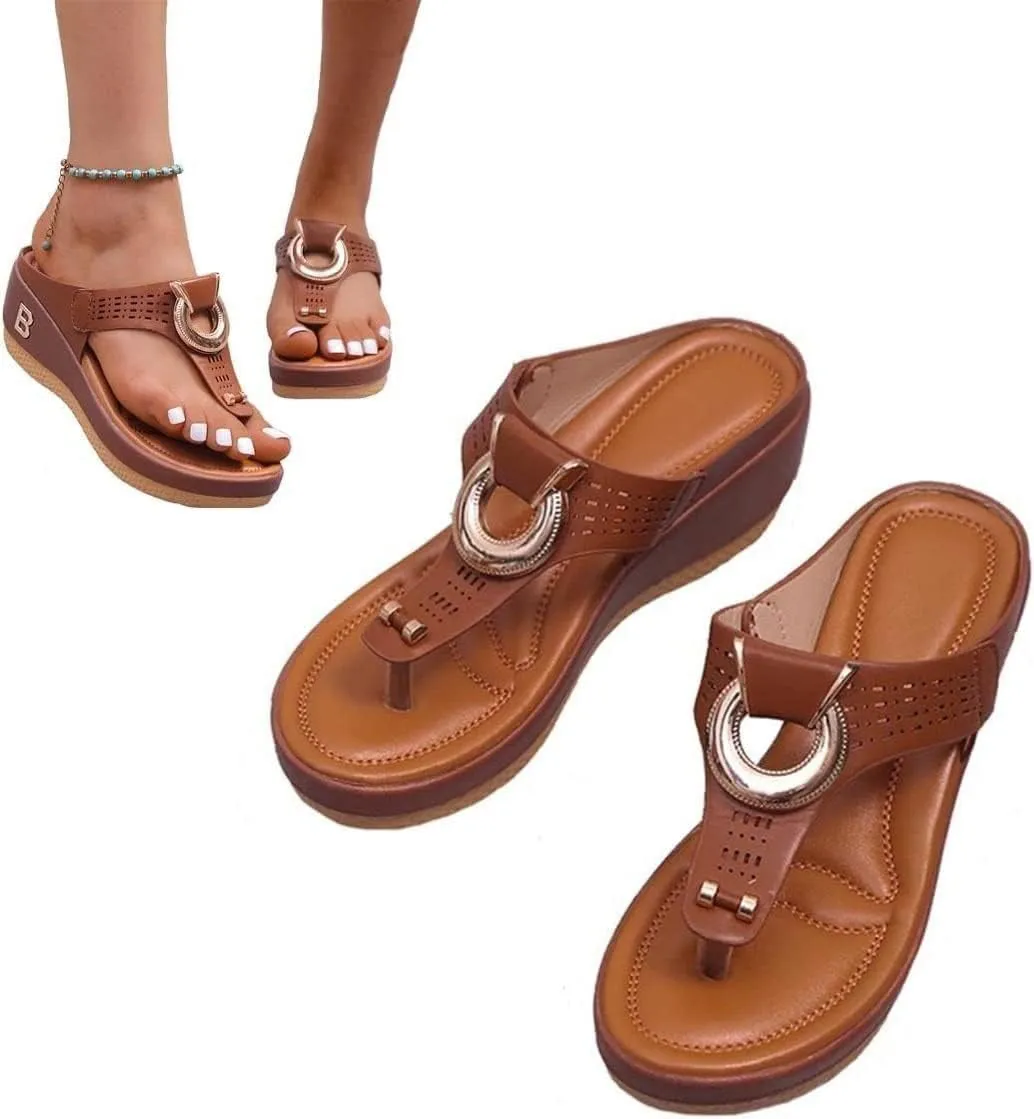 Shoes Flip Trustworthy service Flat Orthopedic Ladies Low-Wedge Sandals Anti-Slip Casual Flops Women Service-focused