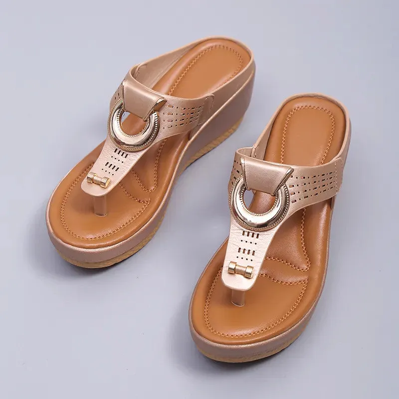 Shoes Flip Trustworthy service Flat Orthopedic Ladies Low-Wedge Sandals Anti-Slip Casual Flops Women Service-focused