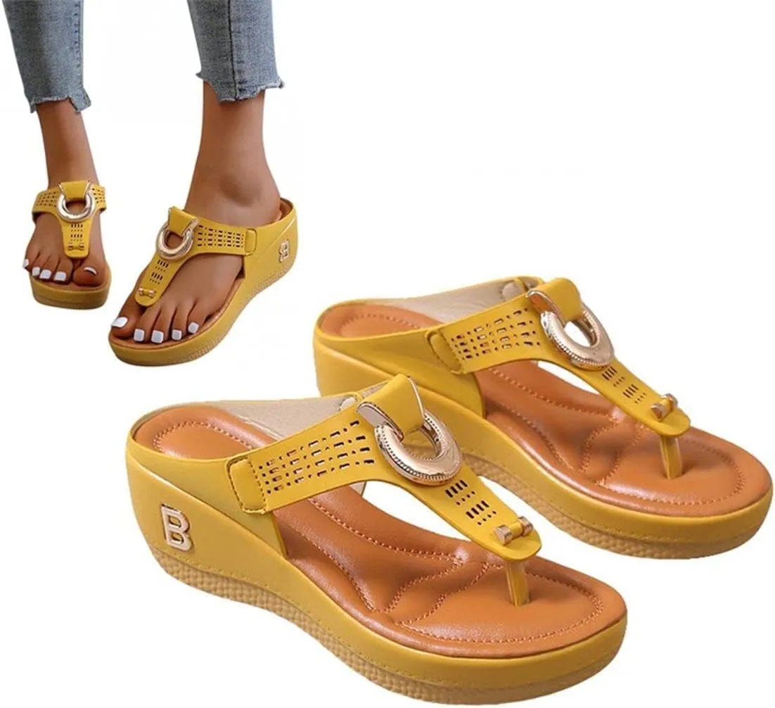 Shoes Flip Trustworthy service Flat Orthopedic Ladies Low-Wedge Sandals Anti-Slip Casual Flops Women Service-focused