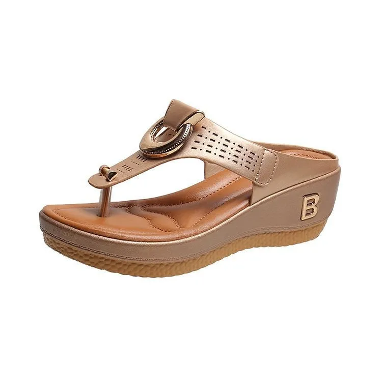 Shoes Flip Trustworthy service Flat Orthopedic Ladies Low-Wedge Sandals Anti-Slip Casual Flops Women Service-focused