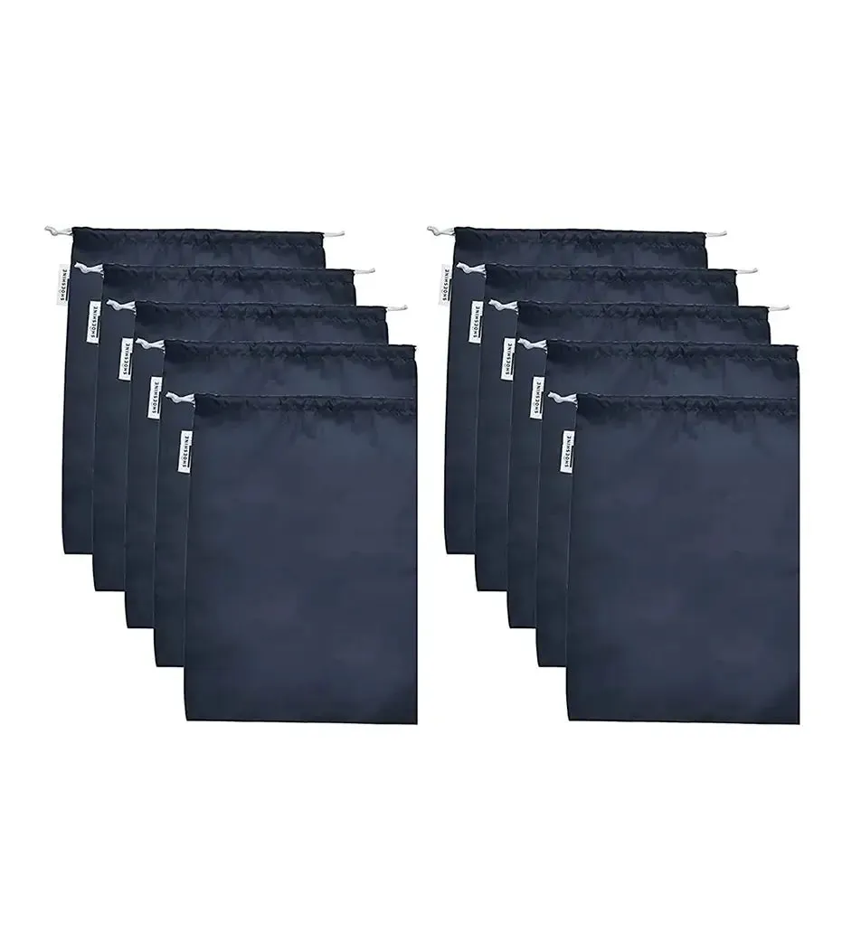 SHOESHINE Shoe Bag (Pack of 18) Water Resistant and Dust Proof Shoe Storage Bag - Navy Blue