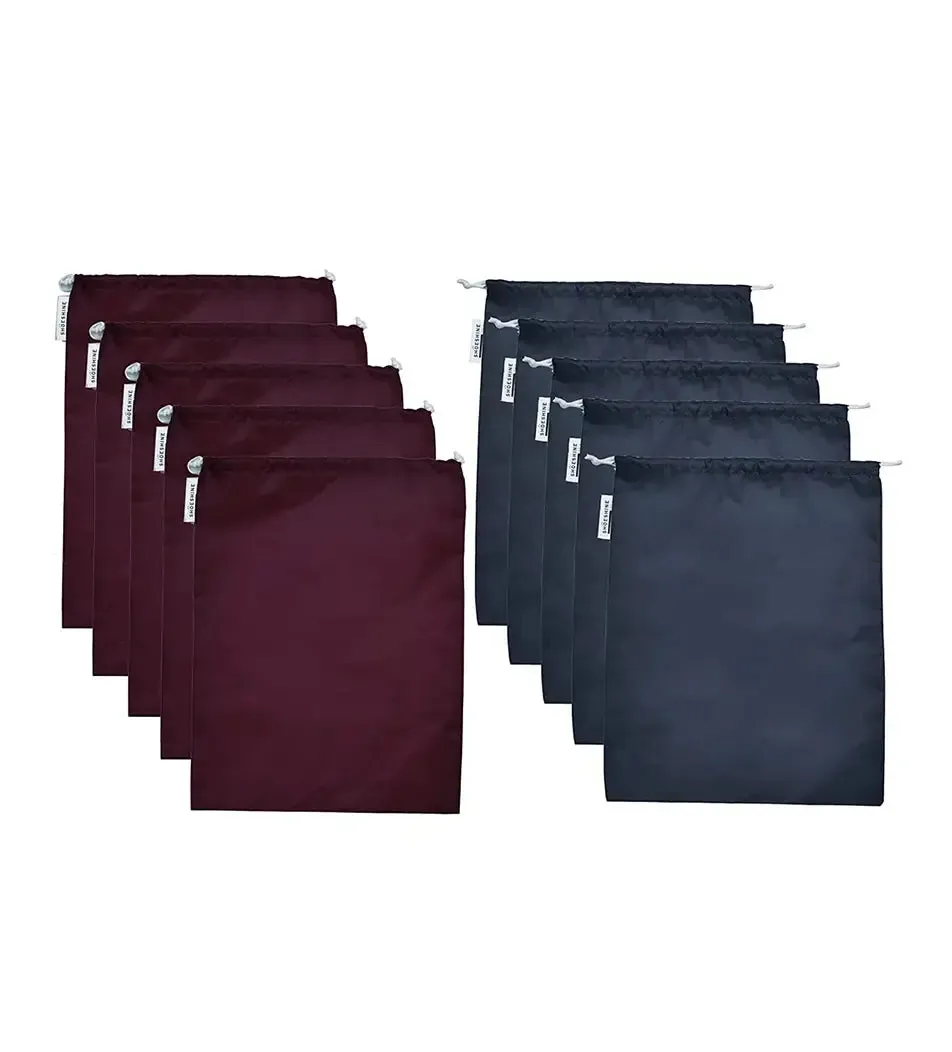 SHOESHINE Shoe Bag (Pack of 18) Water Resistant and Dust Proof Shoe Storage Bag - Navy Blue
