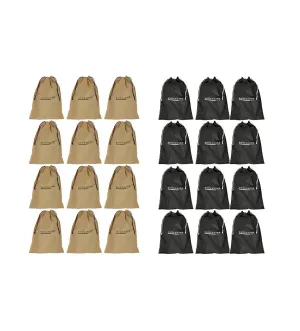 SHOESHINE Shoe Bag (Pack of 24) Shoe Storage bag for home & travel - Black & Beige