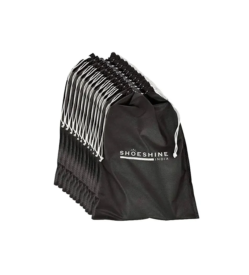 SHOESHINE Shoe Bag (Pack of 24) Shoe Storage bag for home & travel - Black & Beige