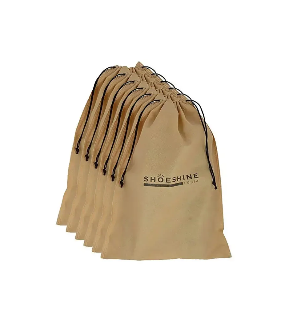 SHOESHINE Shoe Bag (Pack of 24) Shoe Storage bag for home & travel - Black & Beige