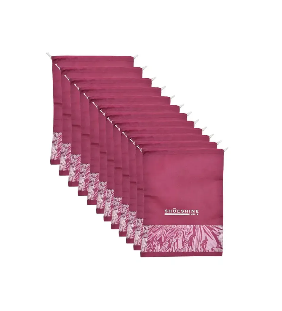 SHOESHINE Shoe Bags (Pack of 12) Travel Shoe Pouch - Beige