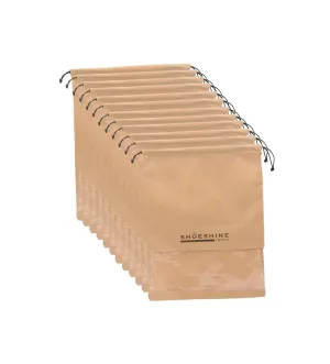 SHOESHINE Shoe Bags (Pack of 12) Travel Shoe Pouch - Beige