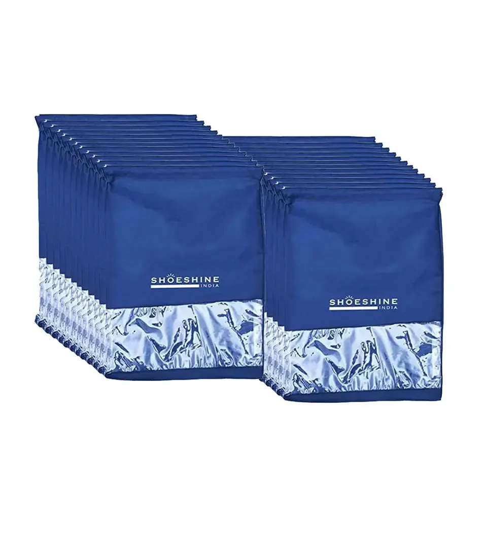 SHOESHINE Shoe Bags (Pack of 12) Travel Shoe Pouch - Black