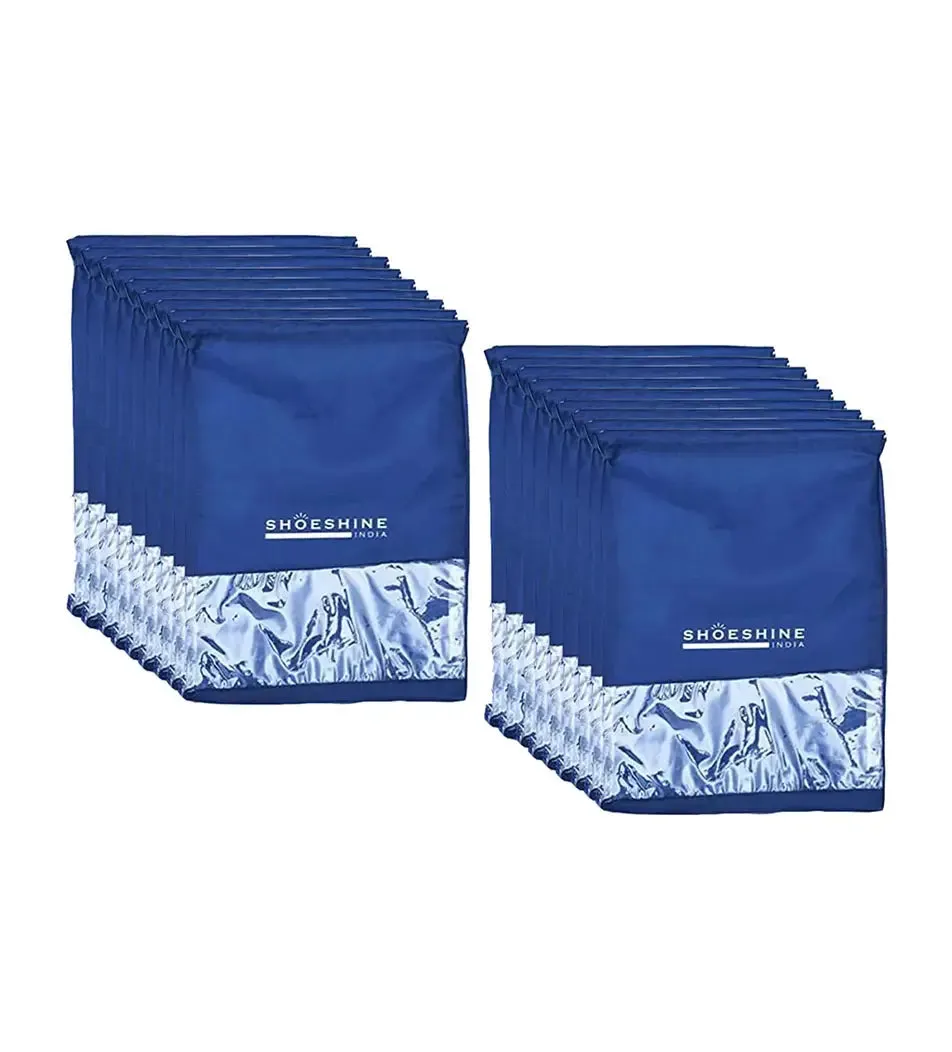 SHOESHINE Shoe Bags (Pack of 12) Travel Shoe Pouch - Black