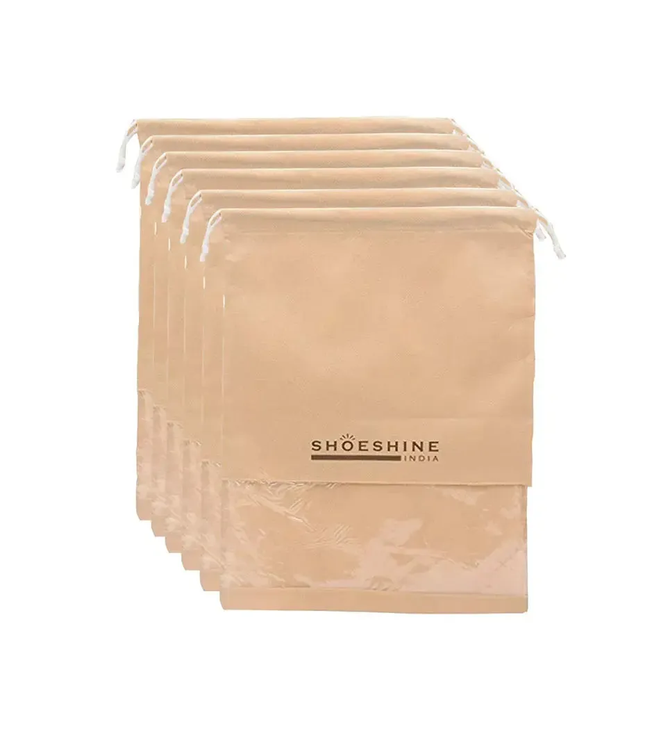 SHOESHINE Shoe Bags (Pack of 12) Travel Shoe Pouch - Black
