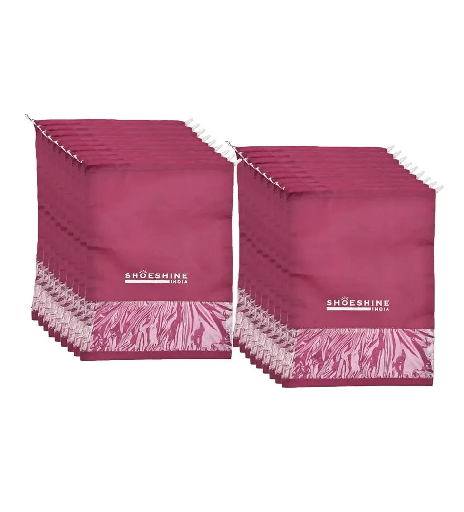 SHOESHINE Shoe Bags (Pack of 12) Travel Shoe Pouch - Black
