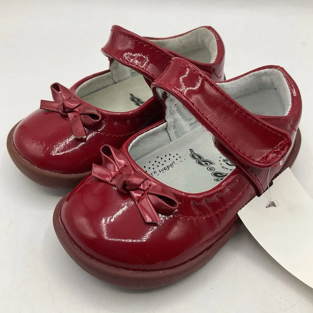 Size 5: Pediped Isabella/RED PATENT Mary Jane Velcro Shoes NEW