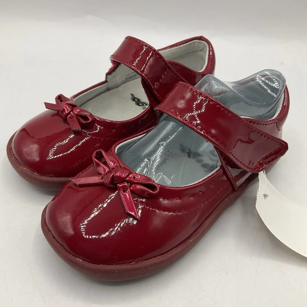 Size 6-6.5: Pediped Isabella/RED PATENT Mary Jane Velcro Shoes NEW
