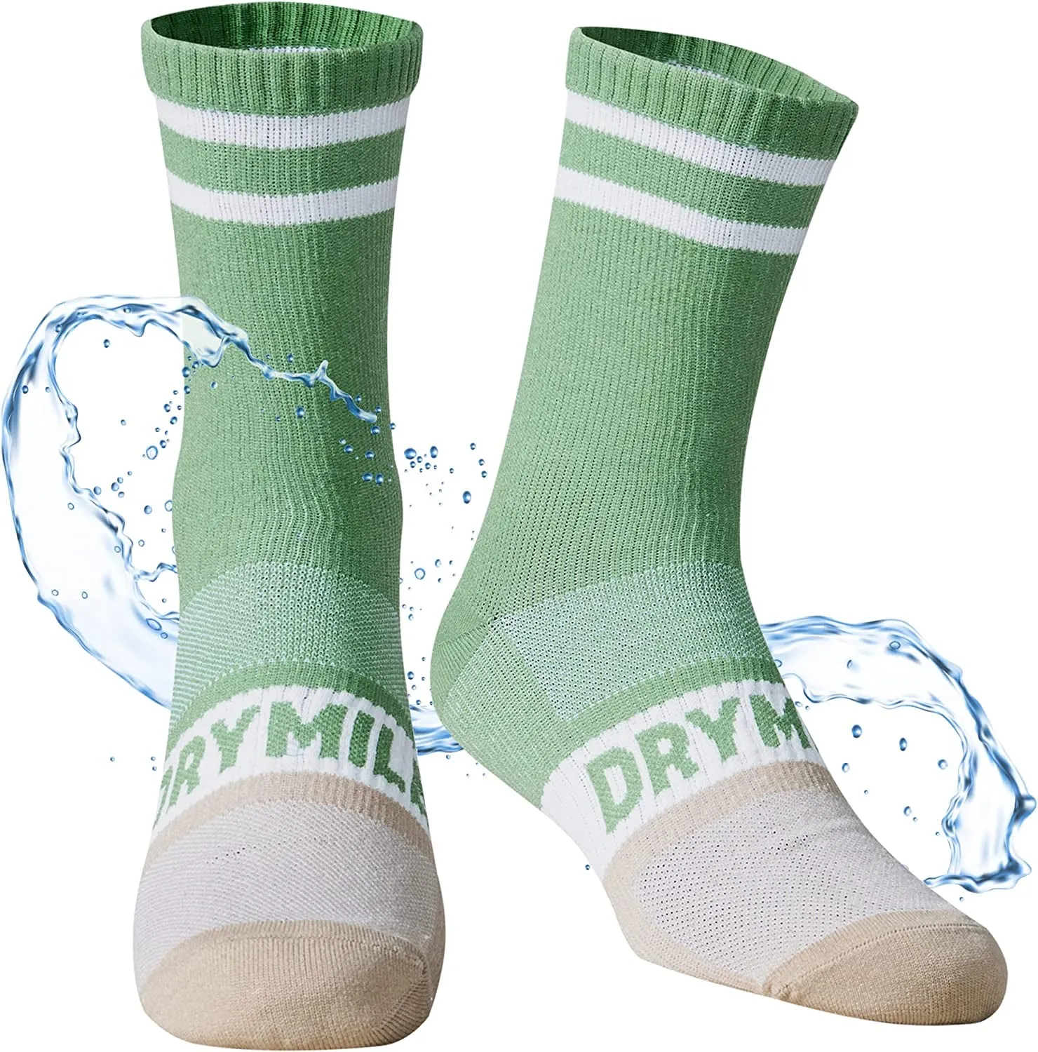 Slim Waterproof Socks, Thin Moisture Wicking Waterproof Socks for Men & Women, Golf, Cycling, Trekking - Crew