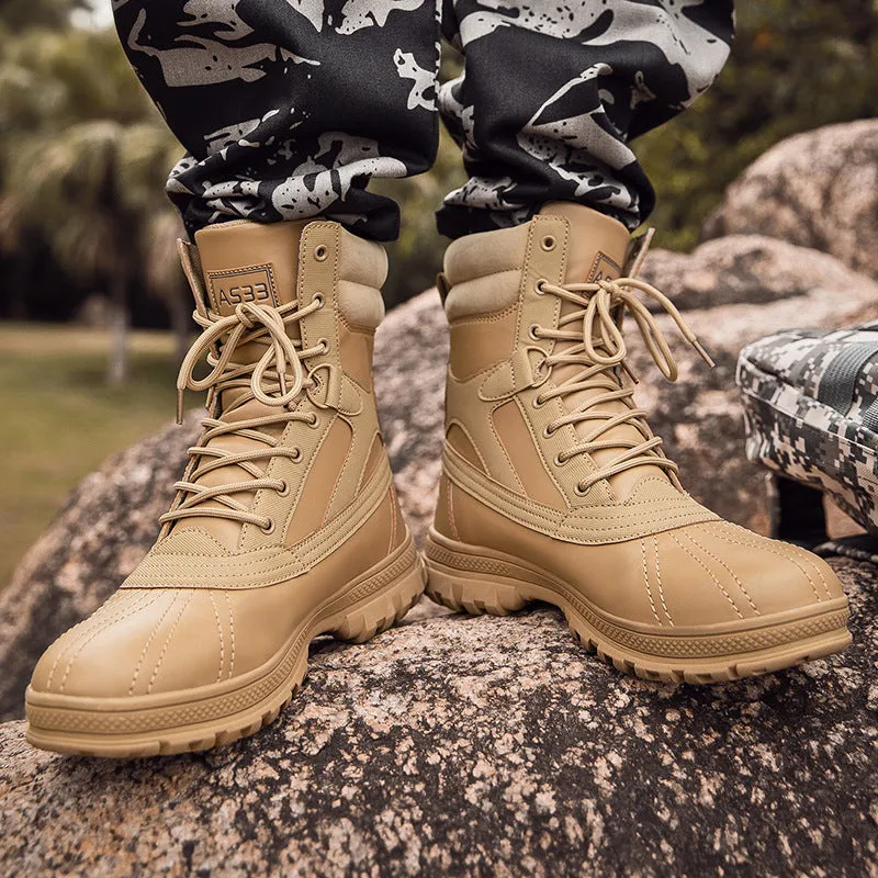 Thick-Soled High-Top Platform Shoes Fashion Personality Trend Outdoor Leather Boots Men
