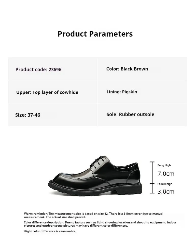 Top Layer Cowhide Men's Leather Shoes Patent Leather Glitter Tied Leather Shoes Men's Genuine Leather England Style Pointed Toe Business Formal Wear Derby Men's Shoes23696